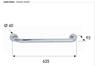 Remer Полотенцедержатель 62,5 см, подвесной, латунь, цвет: cromo RB430CR