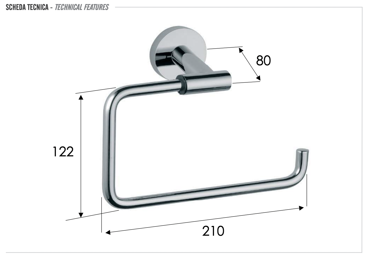 Remer Guest Полотенцедержатель подвесной кольцевой, латунь, цвет: oro spazzolato GS44BG