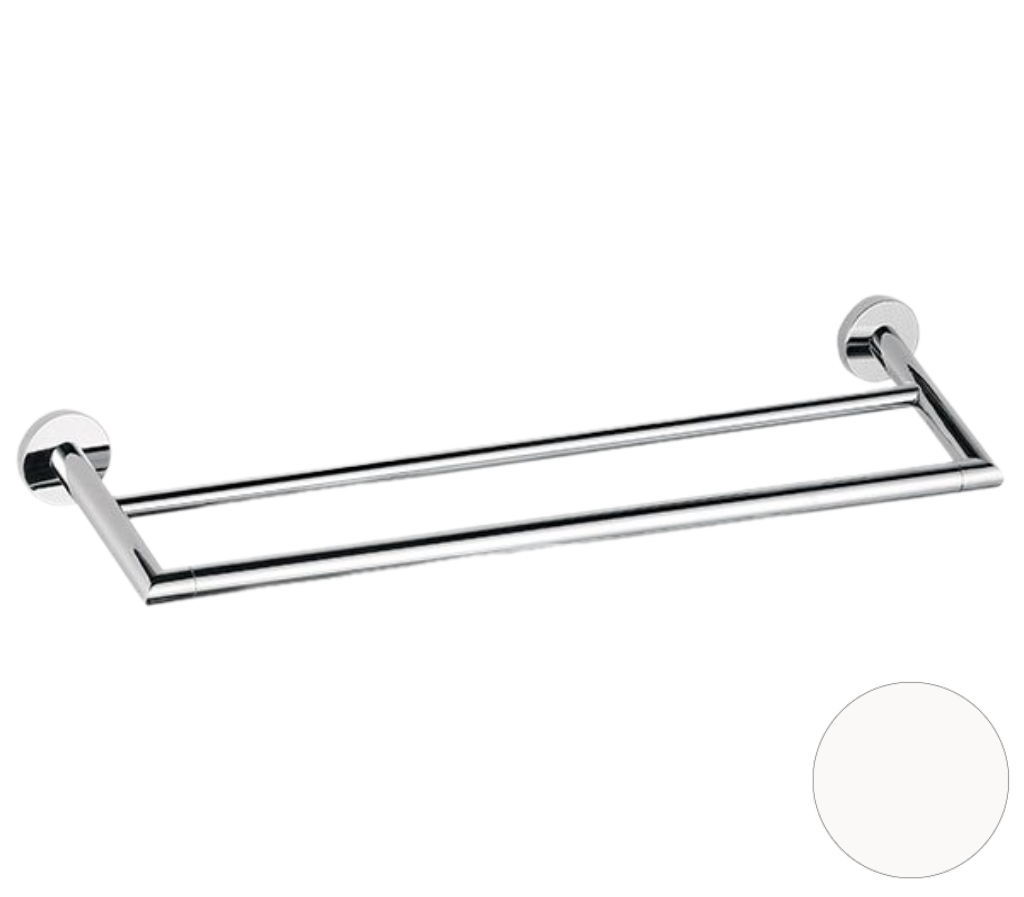 Remer Guest Полотенцедержатель двойной 64 см, подвесной, латунь, цвет: bianco opaco GS33BO