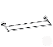 Remer Guest Полотенцедержатель двойной 64 см, подвесной, латунь, цвет: bianco opaco GS33BO