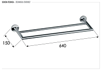 Remer Guest Полотенцедержатель двойной 64 см, подвесной, латунь, цвет: cromo GS33CR