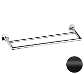 Remer Guest Полотенцедержатель двойной 64 см, подвесной, латунь, цвет: nero opaco GS33NO