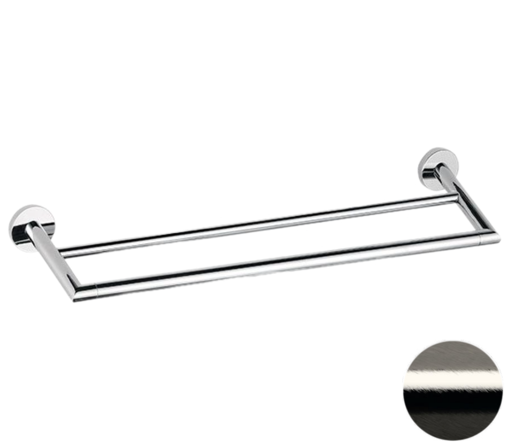 Remer Guest Полотенцедержатель двойной 64 см, подвесной, латунь, цвет: nichel spazzolato GS33NP
