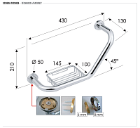 Remer Поручень для ванной с мыльницей, цвет: cromo RB480CR