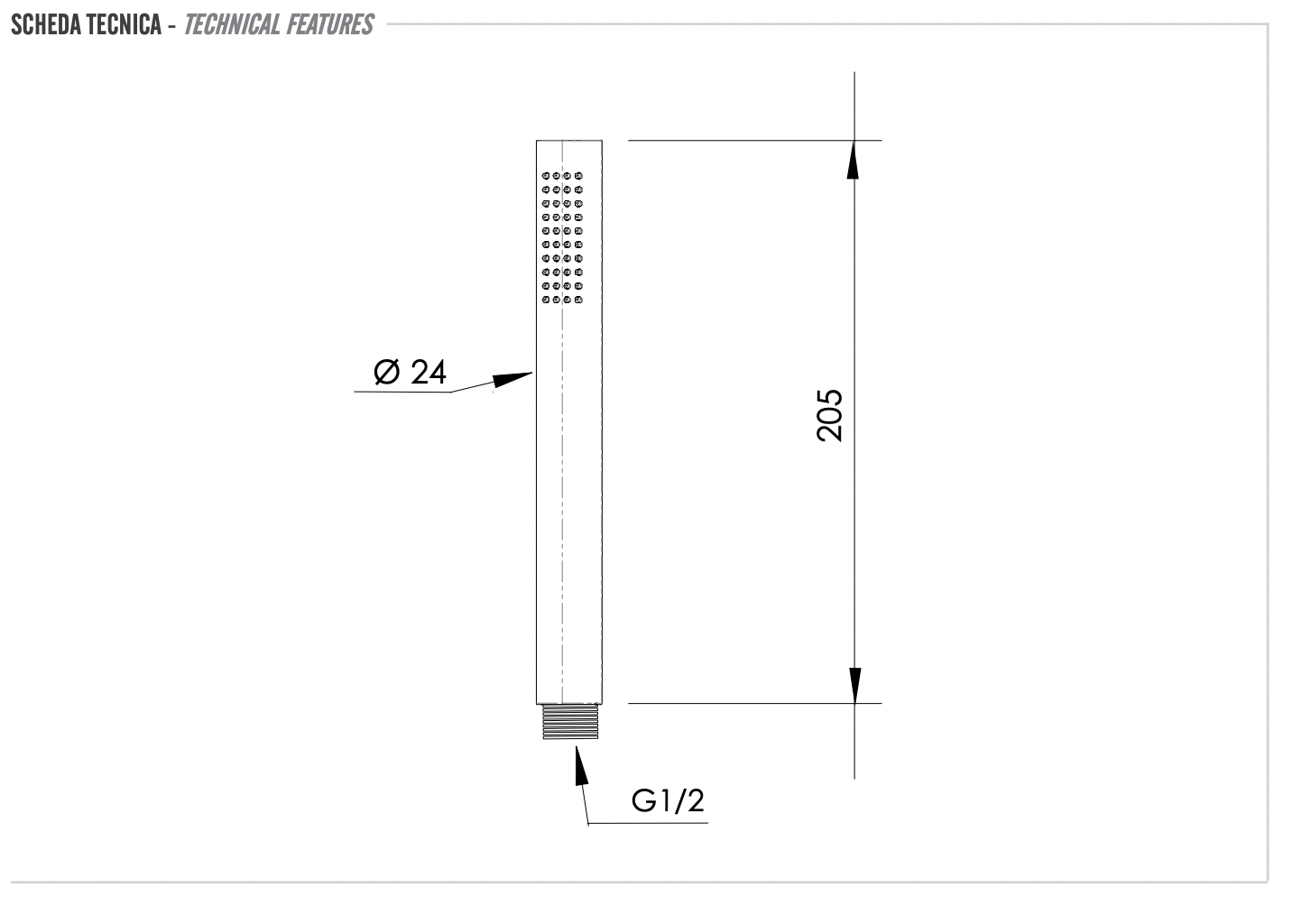 Remer Ручной душ-"палочка", 1 вид струи, цвет: cromo 317MDX