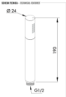 Remer Ручной душ-"палочка", 1 вид струи, цвет: rame lucido 317MMRLX