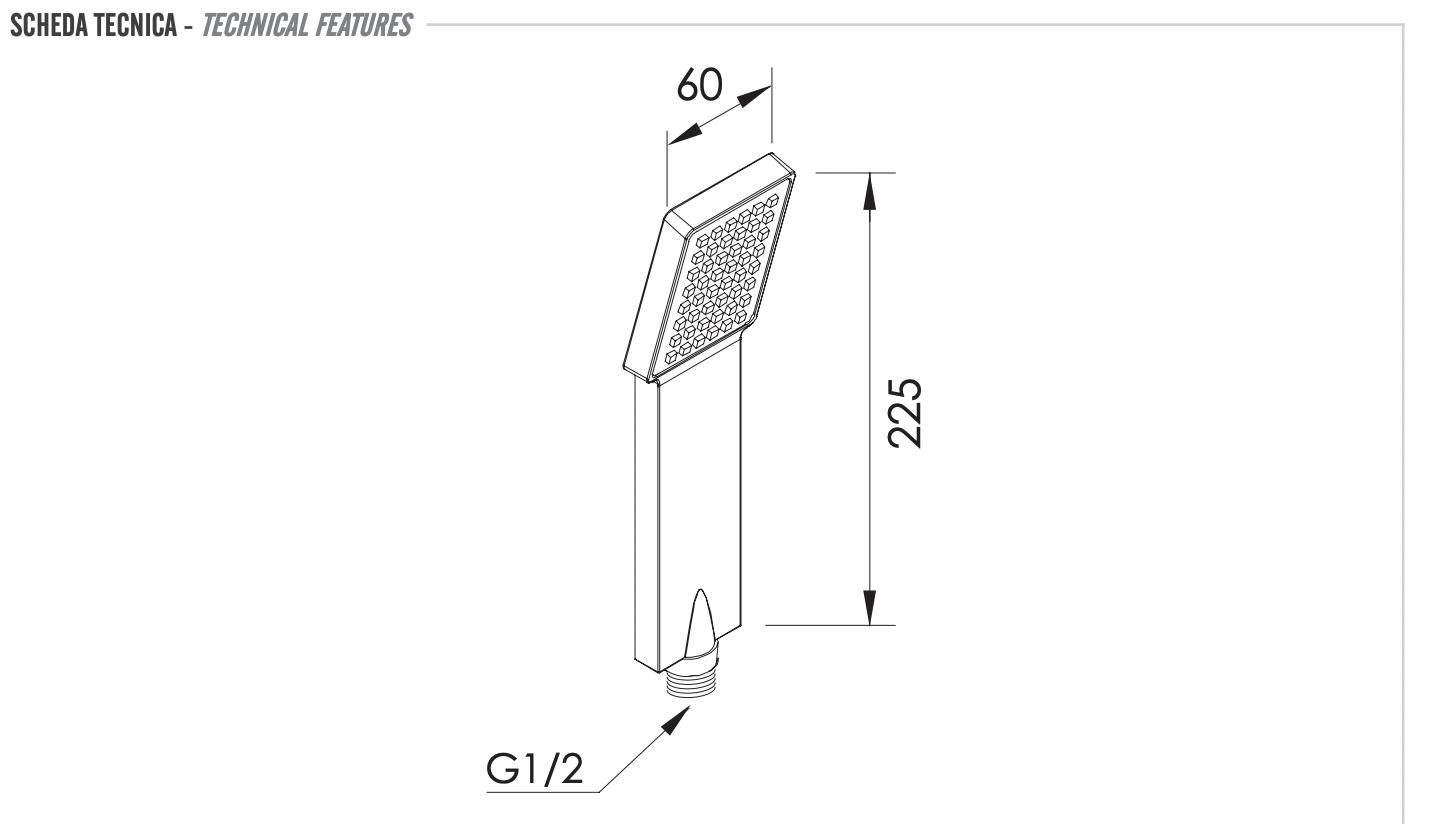 Remer Ручной душ, 1 вид струи, цвет: cromo 317SQX