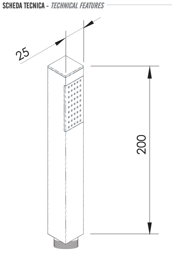 Remer Ручной душ-"палочка", 1 вид струи, цвет: oro lucido 317SSDOx