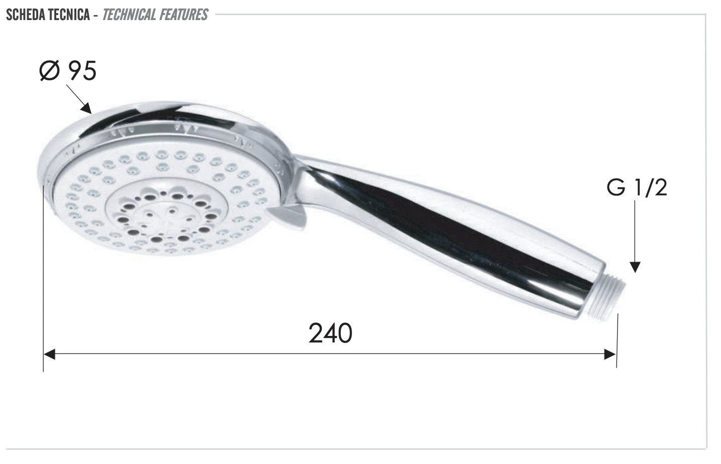 Remer Ручной душ, 5 видов струи, цвет: cromo 318F4x