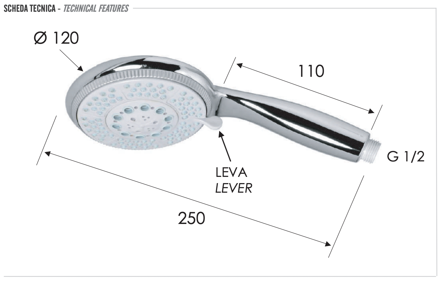 Remer Ручной душ, 5 видов струи, цвет: cromo 318F5x