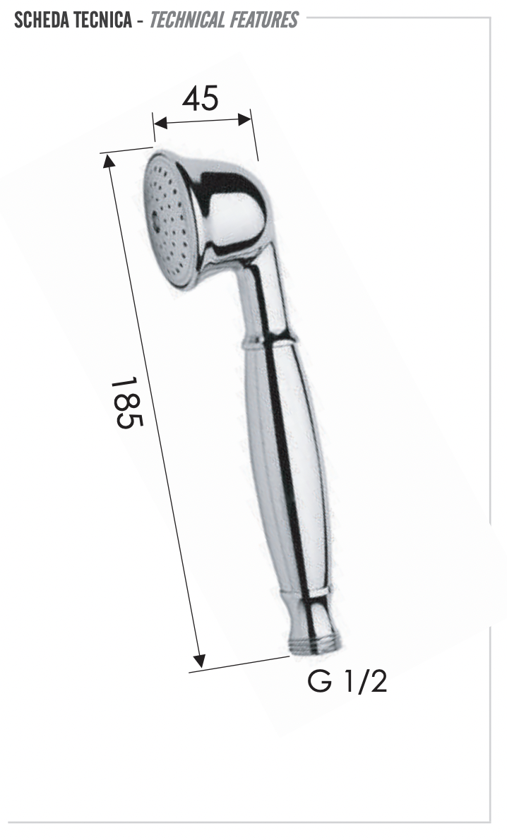 Remer Liberty Ручной душ, 1 вид струи, цвет: cromo 323CRX