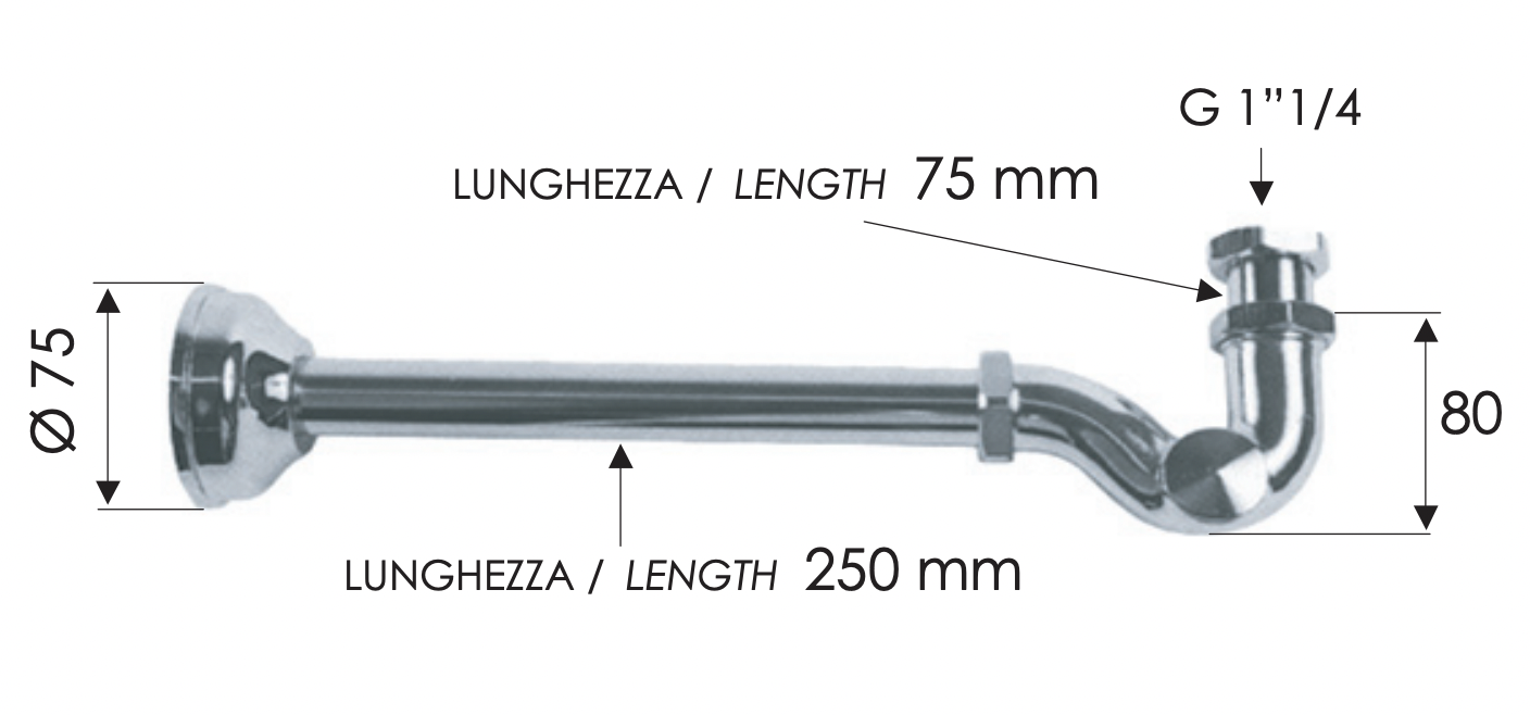Remer Сифон для раковины, цвет: cromo 971Z114
