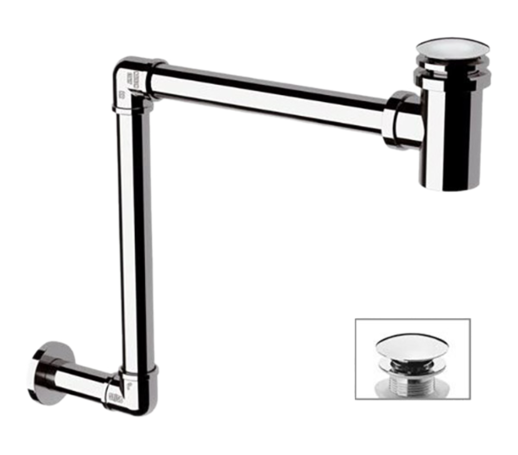 Remer Сифон для раковины с донным клапаном, цвет: cromo 984