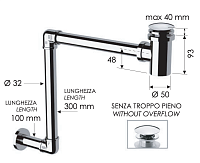 Remer Сифон для раковины с донным клапаном, цвет: cromo 984