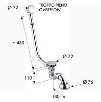 Remer Слив-перелив click-clack для ванны, цвет: cromo 96LICC