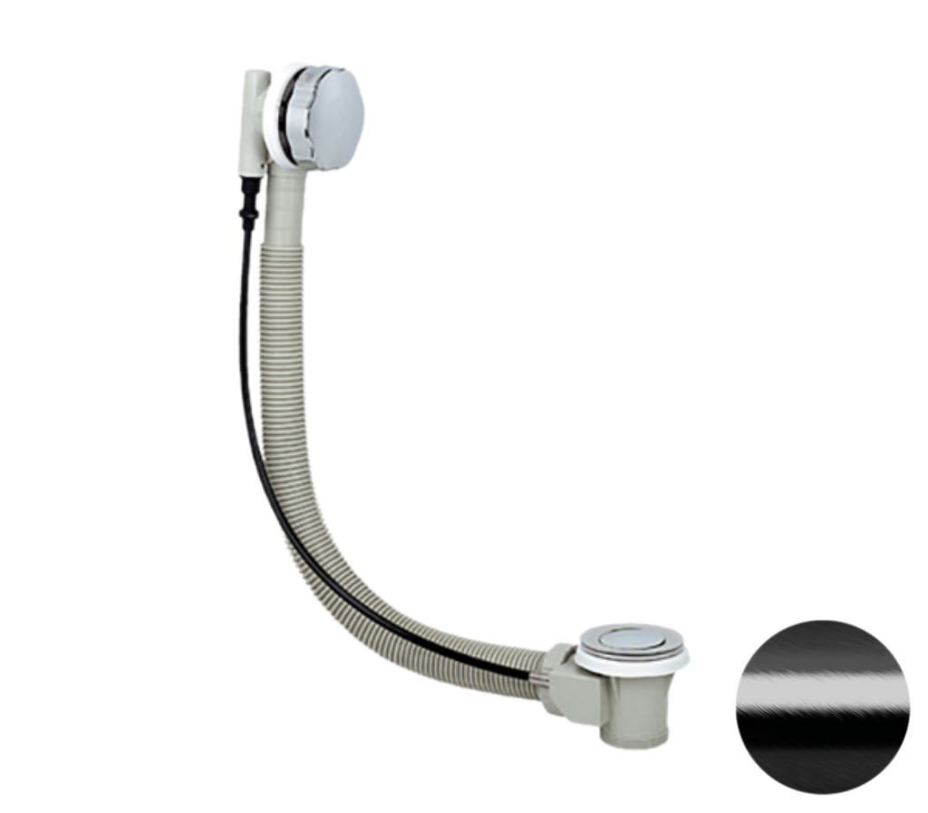 Remer Слив-перелив полуавтоматический для ванны, цвет: cromo nero spazzolato 96PCFP