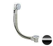 Remer Слив-перелив полуавтоматический для ванны, цвет: cromo nero spazzolato 96PCFP