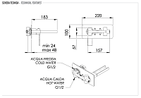 Remer Qubika Cascata Смеситель для раковины, излив 18 см, с внутренней частью, цвет: cromo QC15