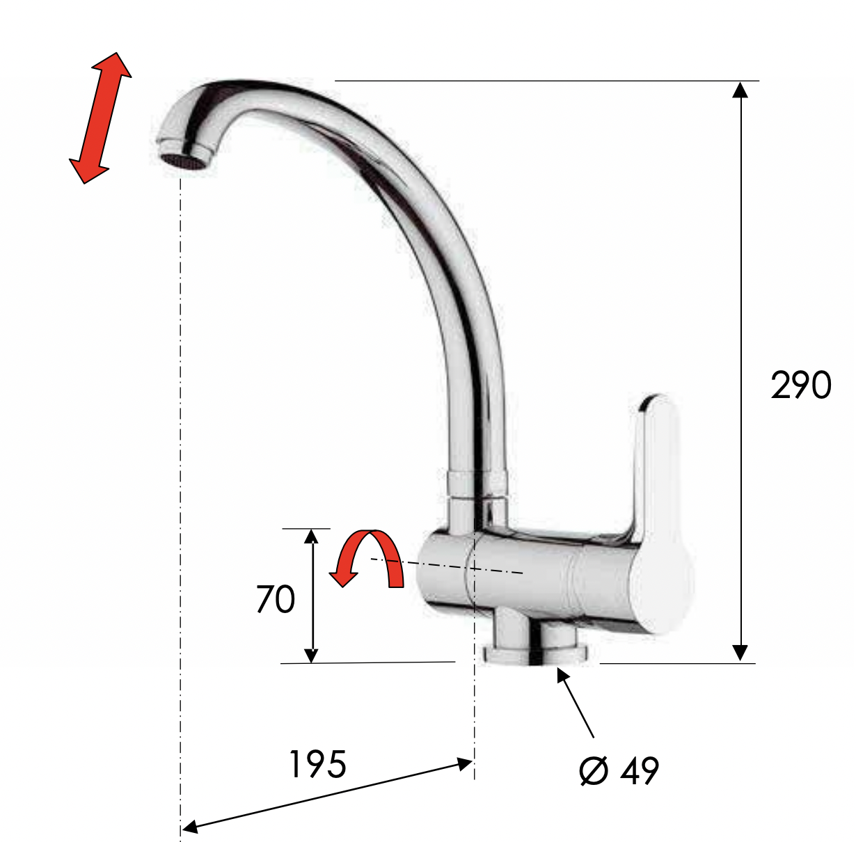Remer Winner Смеситель для кухни, цвет: cromo W42R