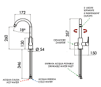 Remer Winner Смеситель для кухни, с независимым каналом для питьевой воды, цвет: cromo W79DW