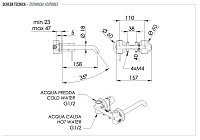 Remer X Style Inox Смеситель для раковины встраиваемый, излив 16 см, цвет: inox spazzolato SSX15P