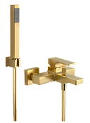Remer Absolute Смеситель для ванны с душем, лейка, держатель, шланг 150 см, цвет: oro spazzolato AU02BG