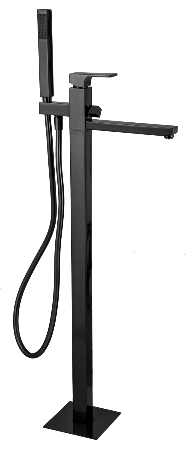 Remer Absolute Смеситель для ванны напольный, со скрытой частью, цвет: cromo nero spazzolato AU08CFP