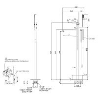 Remer Absolute Смеситель для ванны напольный, со скрытой частью, цвет: oro lucido AU08DO
