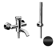 Remer Element Смеситель для ванны с душем, лейка, держатель, шланг 150 см, цвет: nero opaco ET02NO