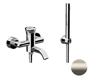 Remer Element Смеситель для ванны с душем, лейка, держатель, шланг 150 см, цвет: visual inox ET02XV