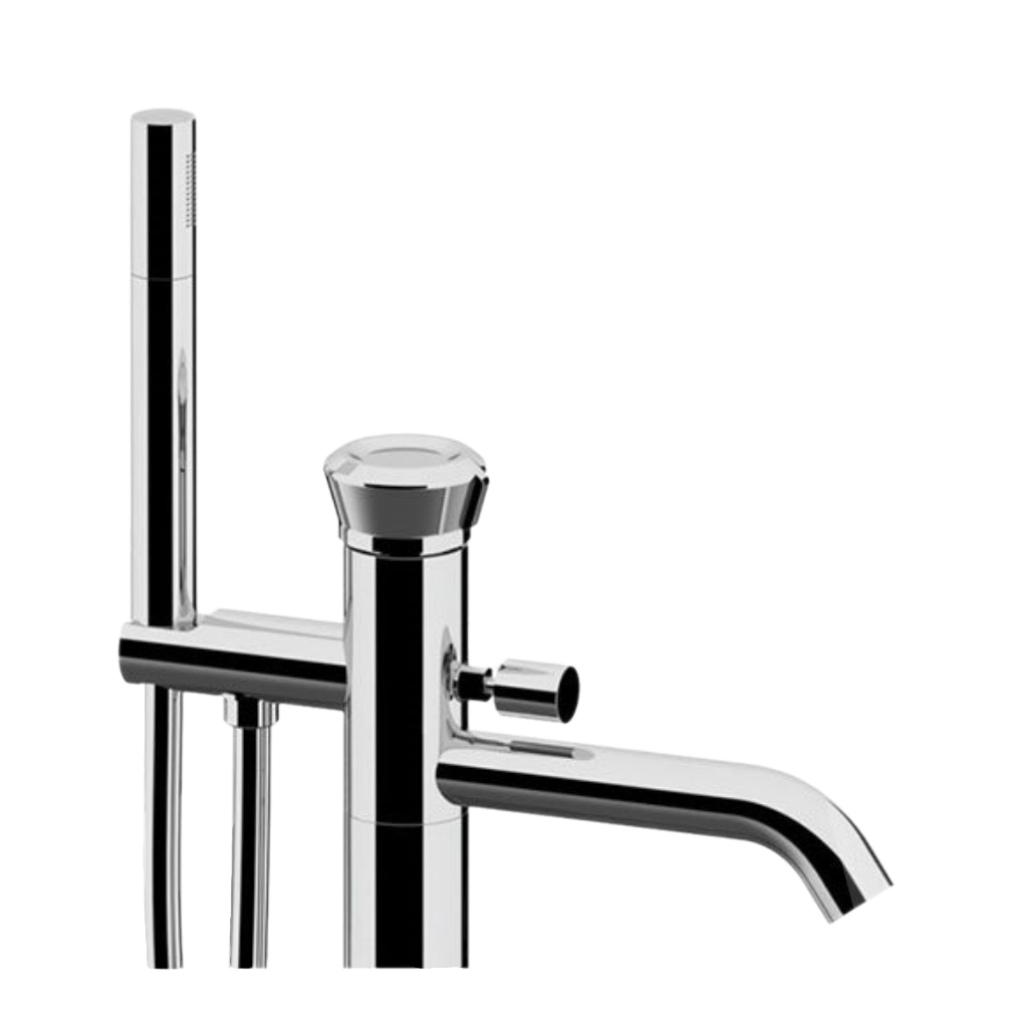 Remer Element Смеситель для ванны напольный, излив 18 см, со скрытой частью, цвет: cromo ET08