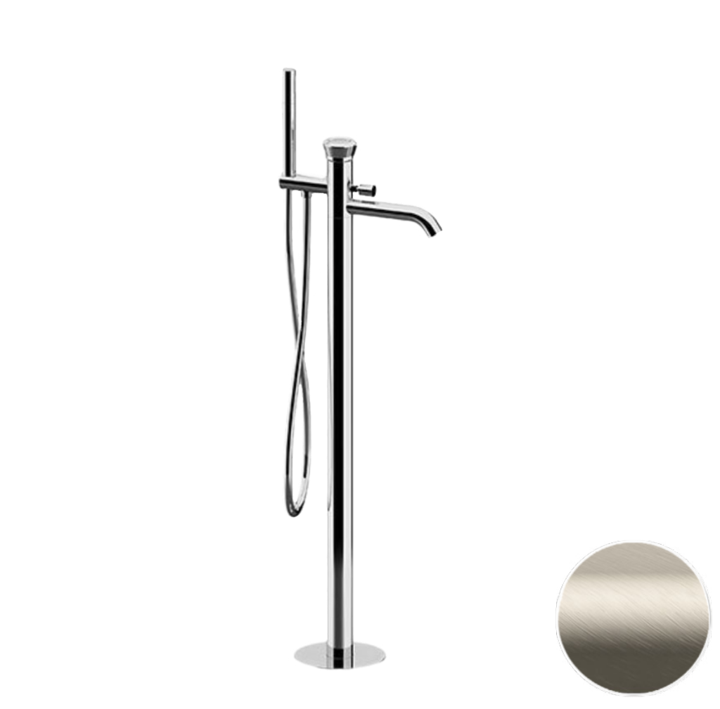 Remer Element Смеситель для ванны напольный, излив 18 см, со скрытой частью, цвет: visual inox ET08XV