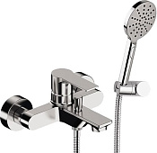 Remer Energy Смеситель для ванны с душем, лейка 4 вида струи, держатель, шланг 150 см, цвет: cromo EY02