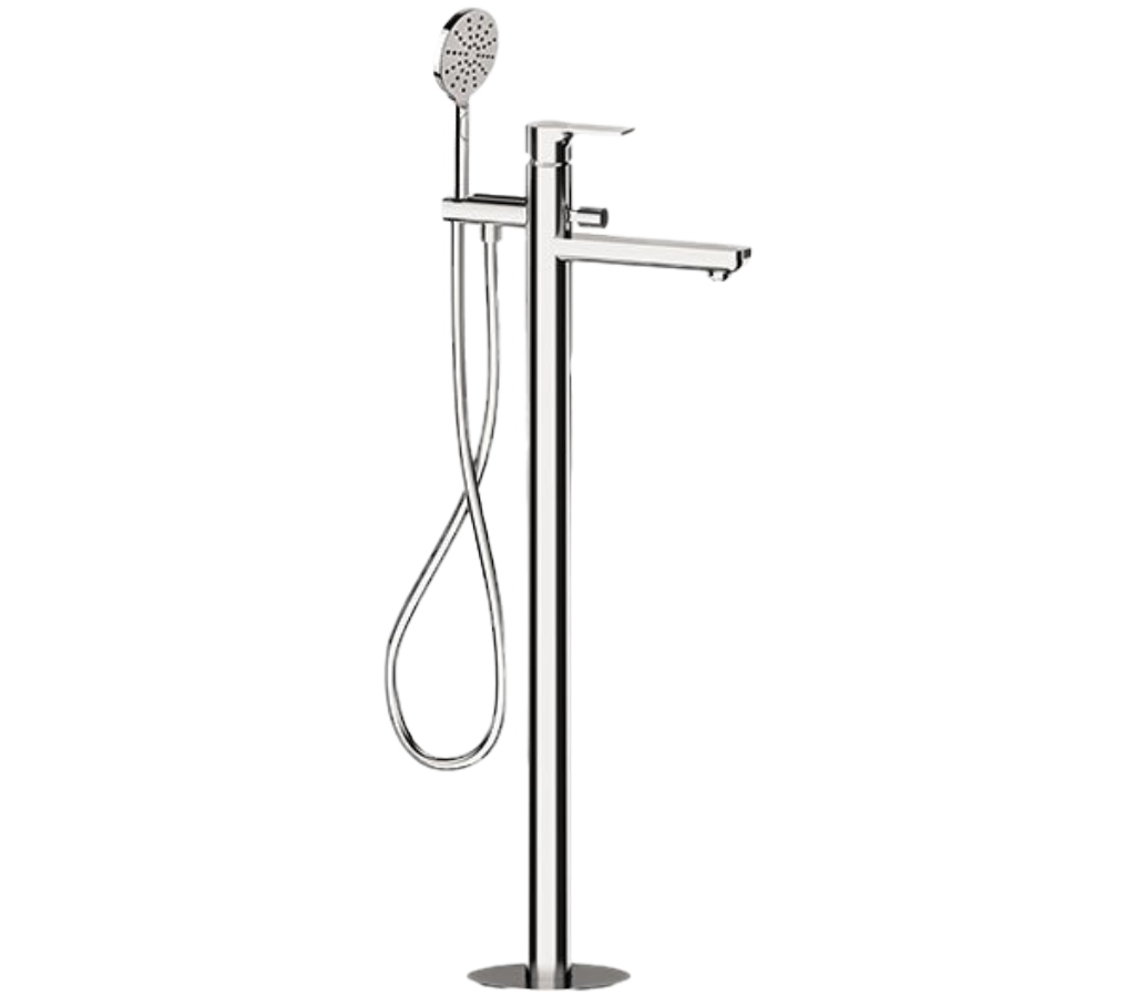 Remer Energy Смеситель для ванны напольный, излив 18 см, со скрытой частью, цвет: cromo EY08