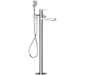 Remer Energy Смеситель для ванны напольный, излив 18 см, со скрытой частью, цвет: cromo EY08