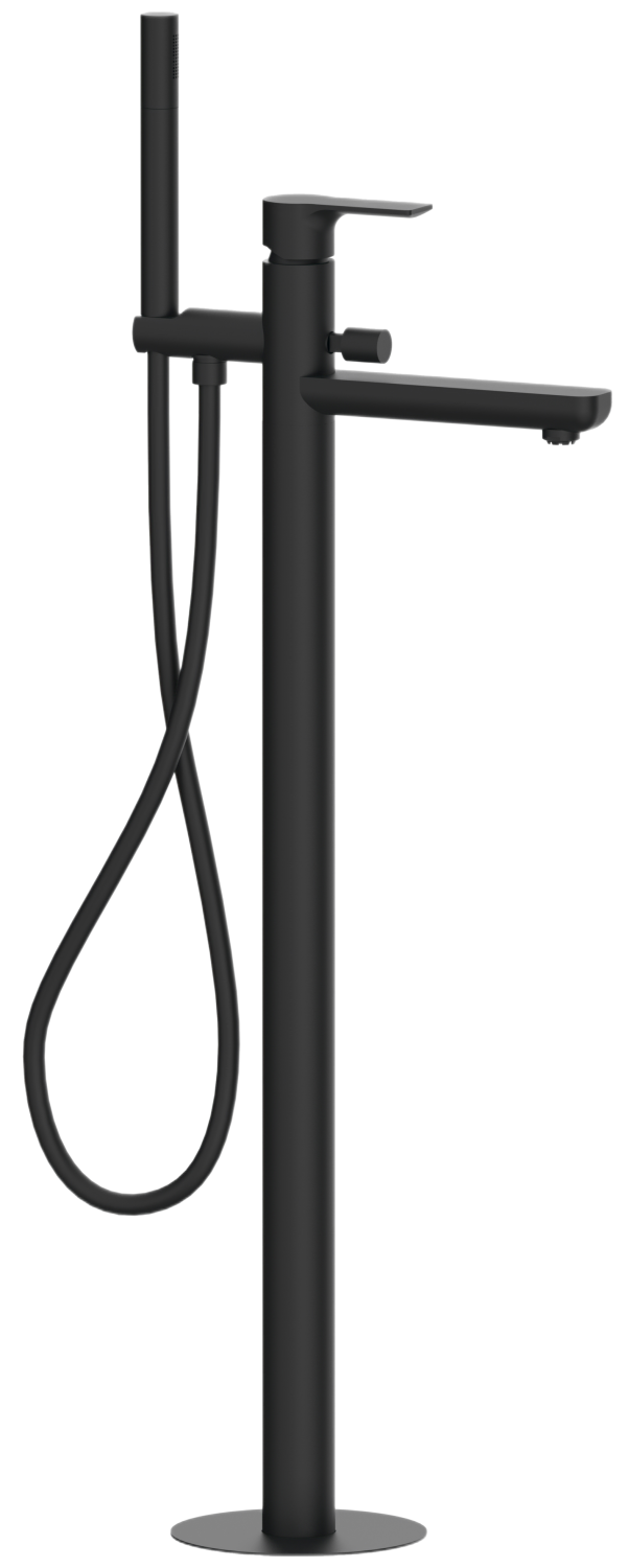 Remer Energy Смеситель для ванны напольный, излив 18 см, со скрытой частью, цвет: nero opaco EY08NO