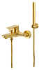 Remer Infinity Смеситель для ванны с душем, лейка, держатель, шланг 150 см, цвет: oro spazzolato I02BG