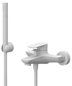 Remer Infinity Смеситель для ванны с душем, лейка, держатель, шланг 150 см, цвет: bianco opaco I02BO
