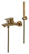Remer Infinity Смеситель для ванны с душем, лейка, держатель, шланг 150 см, цвет: vecchio ottone I02VO