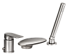 Remer Infinity Смеситель на борт ванны, каскадный излив, лейка, шланг, цвет: nichel spazzolato I07UFNP