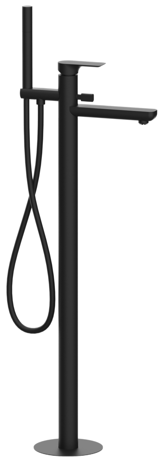 Remer Infinity Смеситель для ванны напольный, излив 18 см, со скрытой частью, цвет: nero opaco I08NO