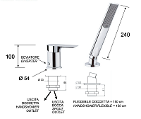 Remer Infinity Смеситель на борт ванны, шланг 150 см, цвет: cromo I27