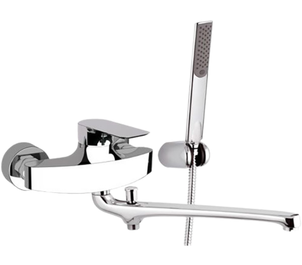 Remer Infinity Смеситель для ванны с душем, лейка, держатель, шланг 150 см, цвет: cromo I49