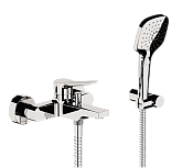 Remer Slash & Dot Смеситель для ванны с душем, лейка 3 вида струи, шланг 150 см, цвет: cromo SL02