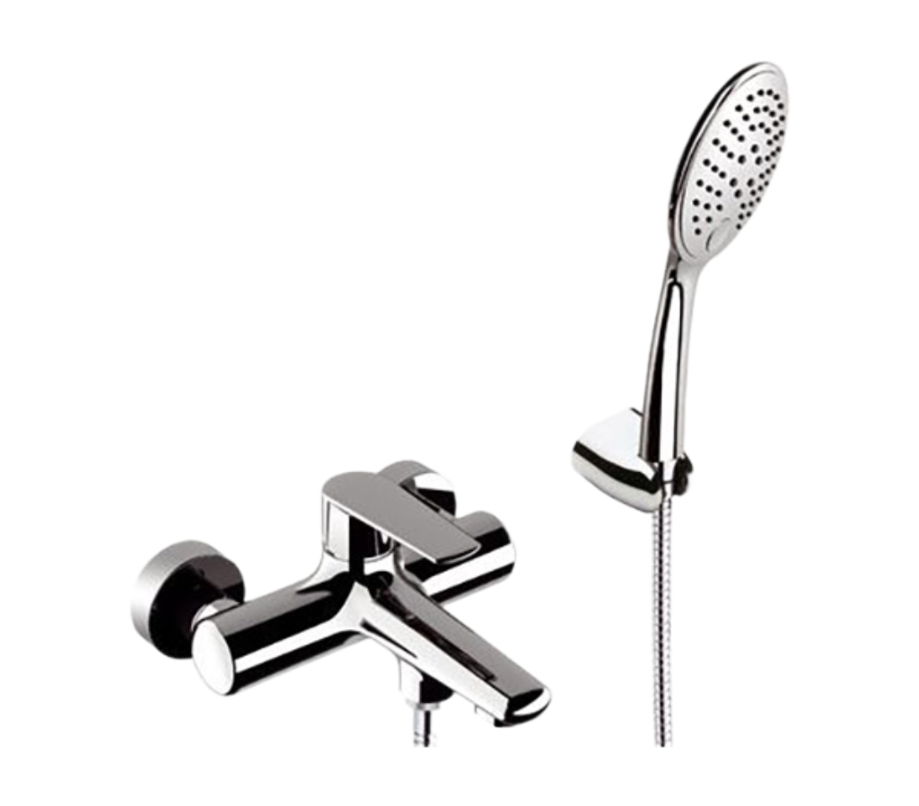 Remer Vanity Смеситель для ванны с душем, лейка 3 вида струи, держатель, шланг 150 см, цвет: cromo V02