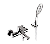 Remer Vanity Смеситель для ванны с душем, лейка 3 вида струи, держатель, шланг 150 см, цвет: cromo V02