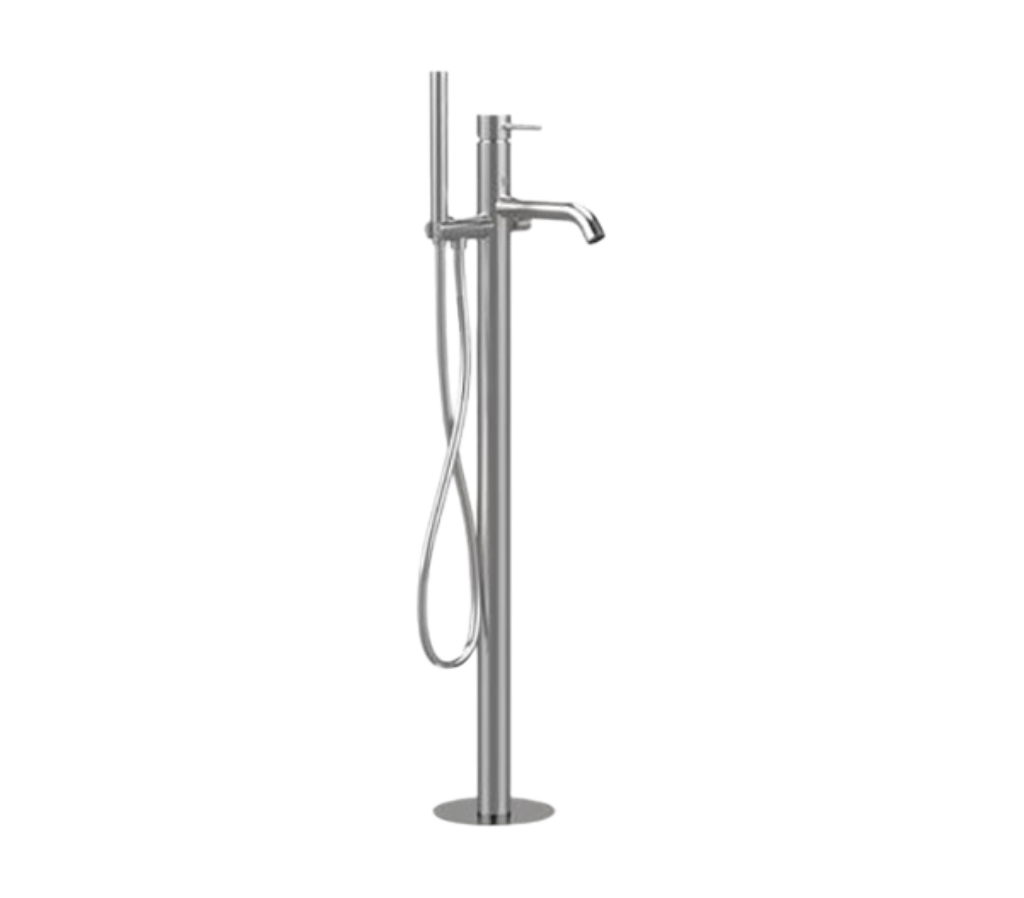 Remer X Style Смеситель для ванны напольный, излив 18 см, со скрытой частью, цвет: inox spazzolato SSX08