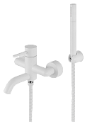Remer X Style Смеситель для ванны с душем, лейка, держатель, шланг 150 см, цвет: bianco opaco X02BO