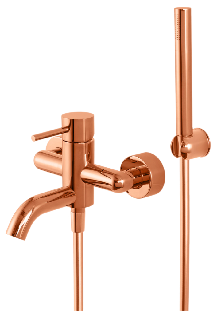 Remer X Style Смеситель для ванны с душем, лейка, держатель, шланг 150 см, цвет: rame lucido X02RL