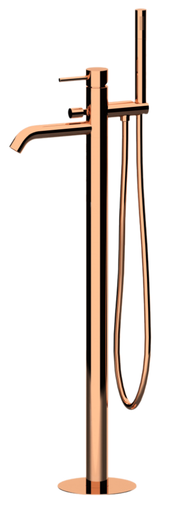 Remer X Style Смеситель для ванны напольный, излив 18 см, со скрытой частью, цвет: rame lucido X08RL